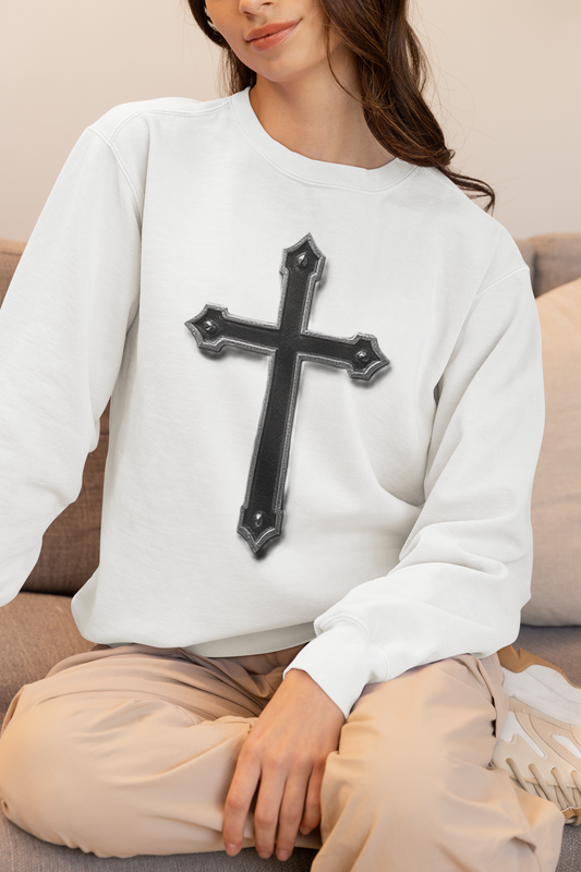 Warrior’s Black Cross Women’s Christian Sweatshirt | Ephesians 6:11