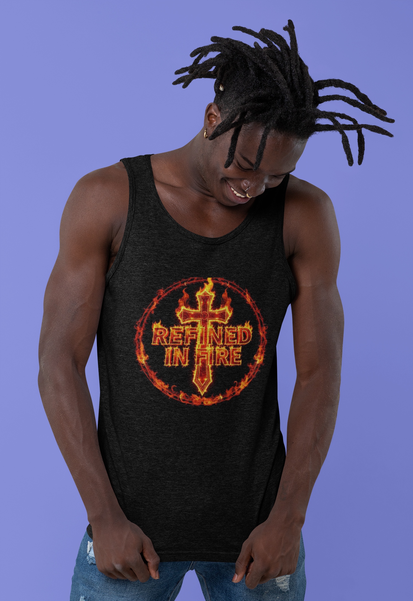 Refined in Fire Men’s Christian Tank Top – Strength in Trials