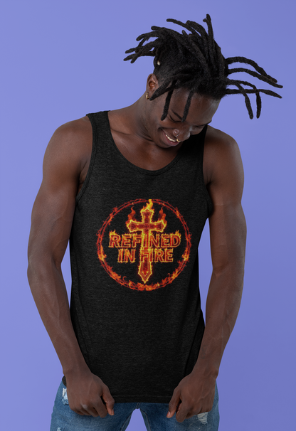 Refined in Fire Men’s Christian Tank Top – Strength in Trials
