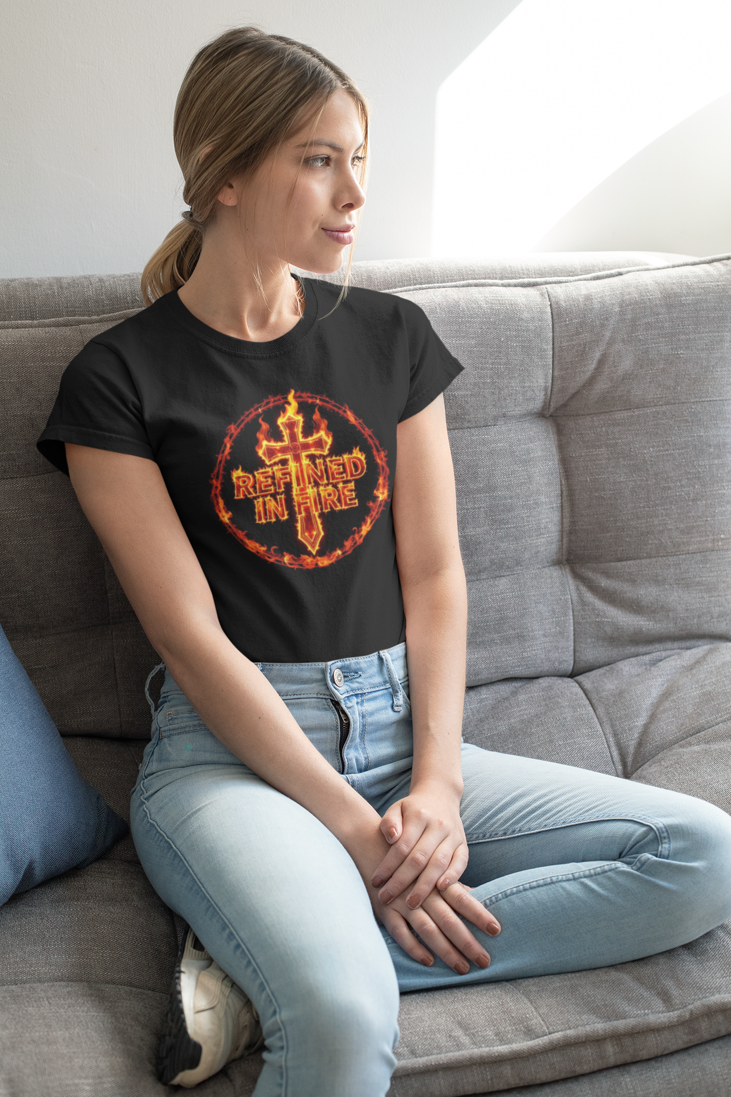 Refined in Fire Women’s Favorite Christian Tee – Purified by Faith