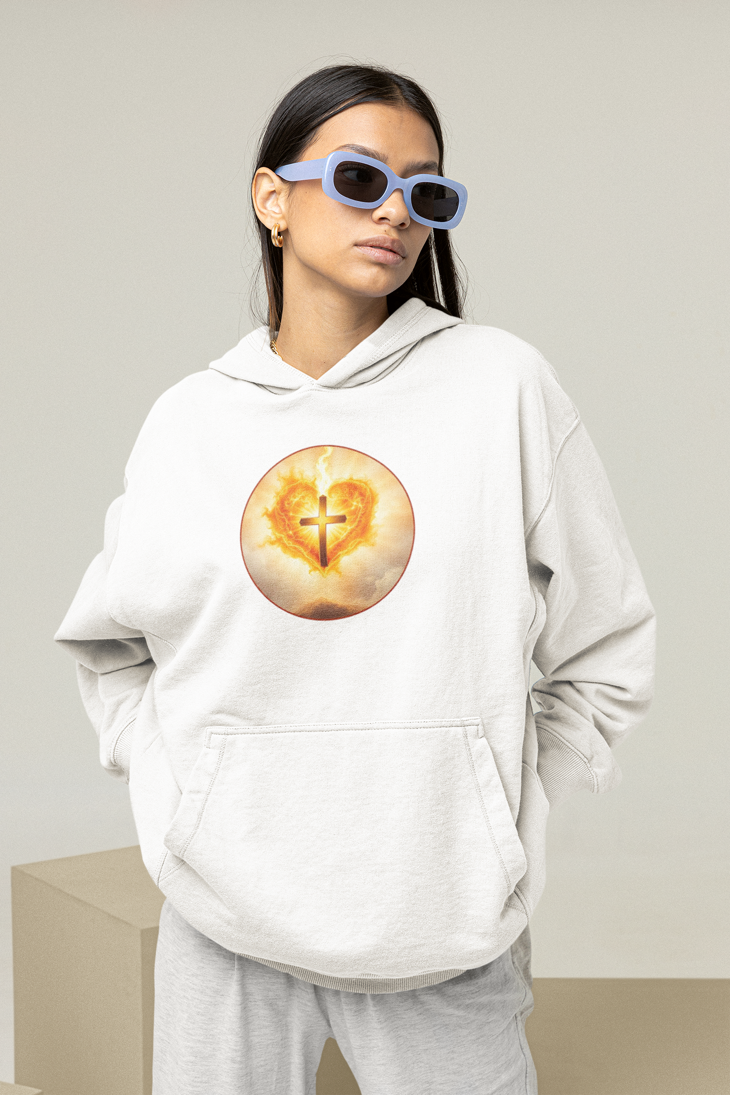 Women’s Sacred Heart Hoodie – Faith-Inspired Spiritual Pullover