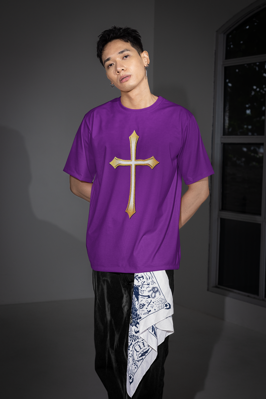 Men’s Gold Cross Tee – Christian Faith-Inspired Apparel