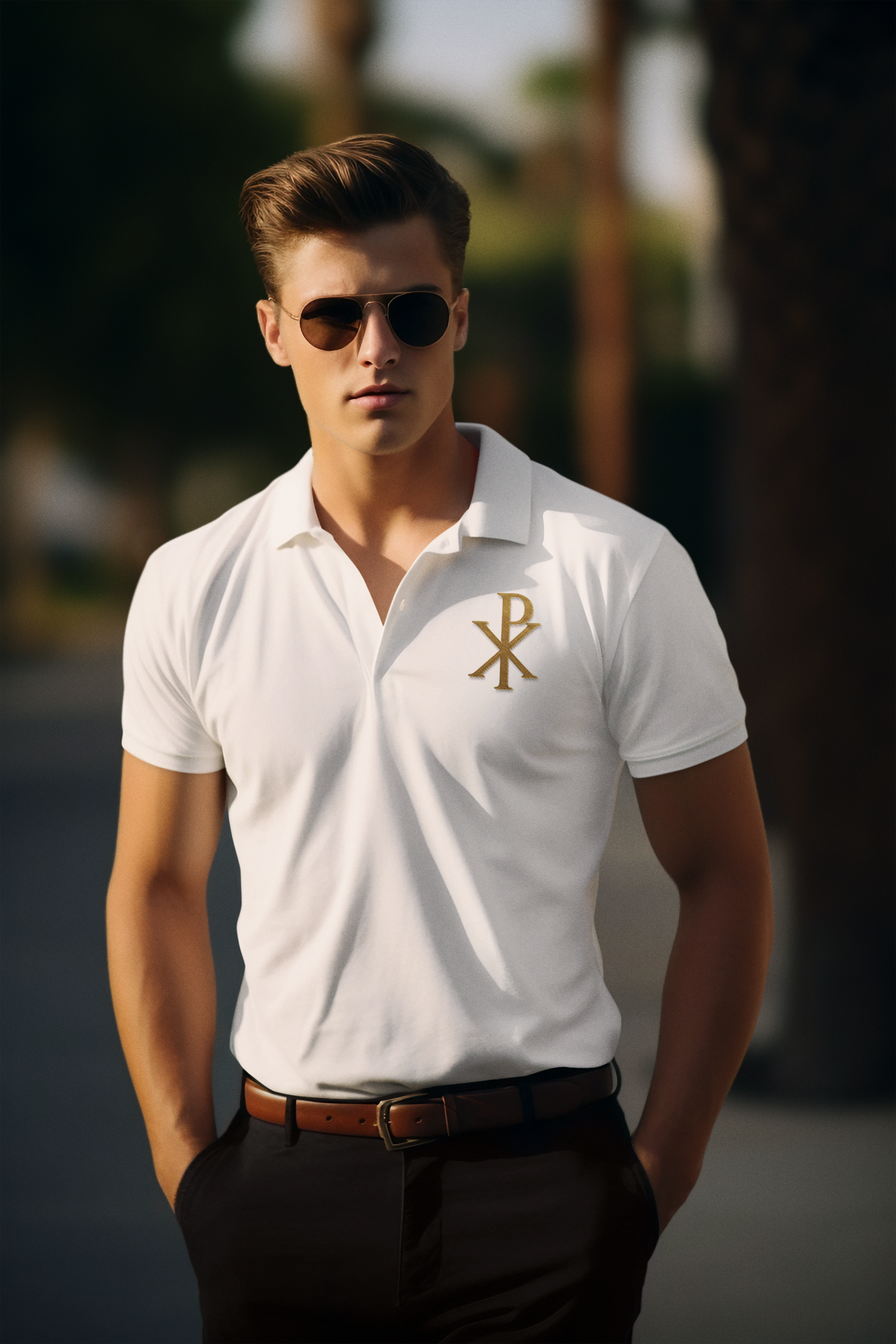 Men’s Chi Rho Polo Shirt – Faith & Heritage in Everyday Wear