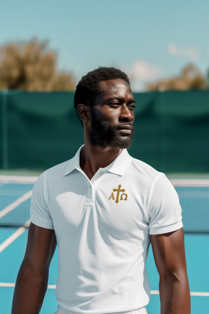 Men’s Alpha & Omega Polo Shirt – Faith from Beginning to End