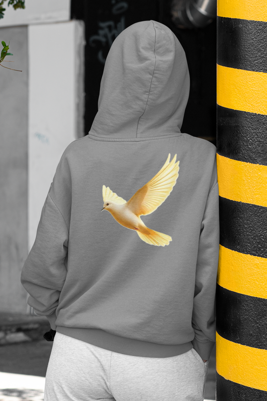 Peaceful Spirit Women's Zip-Up Hoodie with Dove in Flight Design