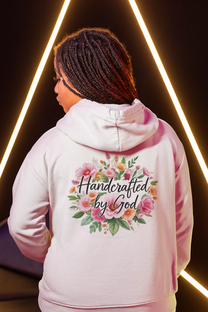 Handcrafted by God Women's Zip-Up Hoodie – Faith-Inspired Design