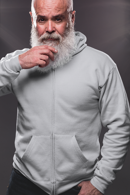 Anchored Journey – Men’s Classic Plain Zip-Up Hoodie (Dark Label)