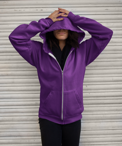 Anchored Journey – Women’s Classic Plain Zip-Up Hoodie (Light Logo)