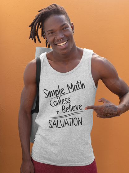 Simple Math Men’s Tank – Bold Faith (Black Chalk)