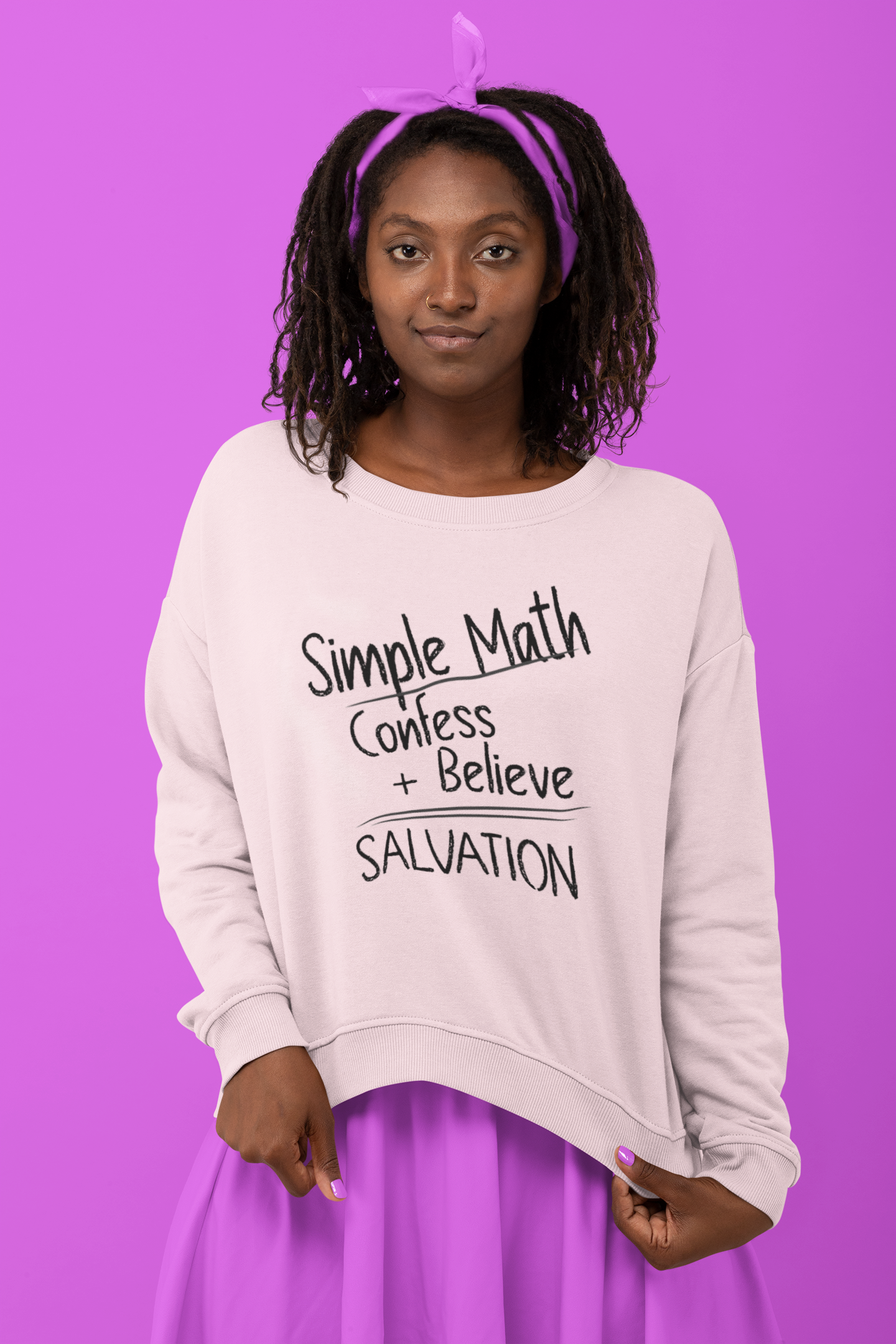 Simple Math Women’s Sweatshirt – Faith Pullover (Black Chalk)