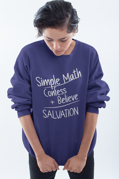 Simple Math Women’s Sweatshirt – Faith Pullover (White Chalk)