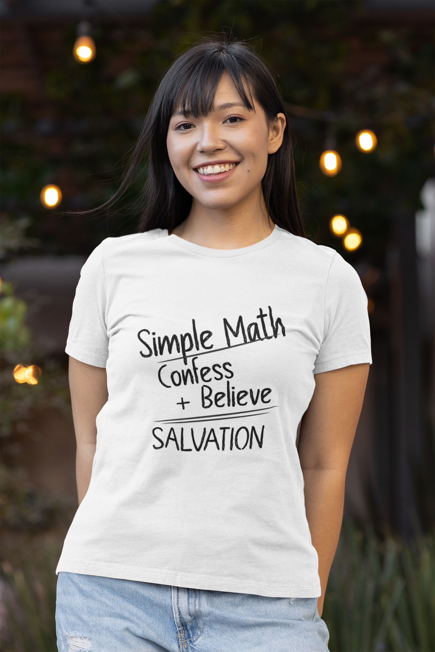 Simple Math Women’s T-Shirt – Bold Faith (Black Chalk)
