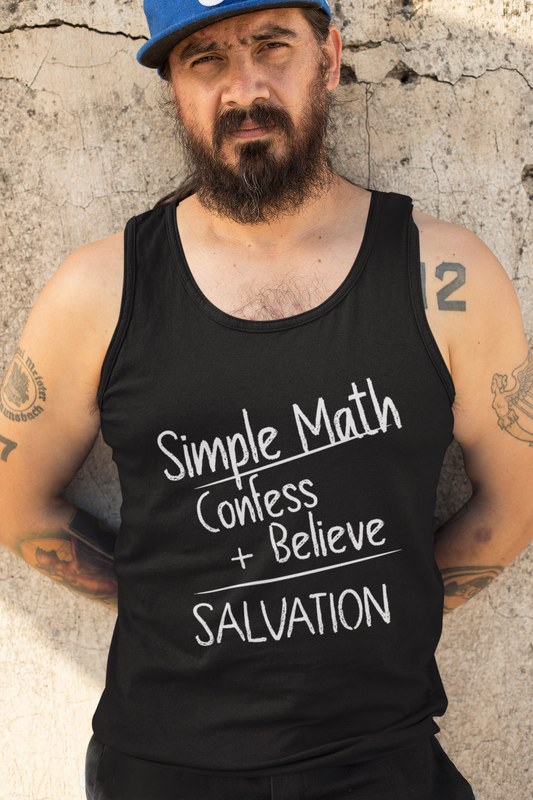 Simple Math Men’s Tank – Bold Faith (White Chalk)