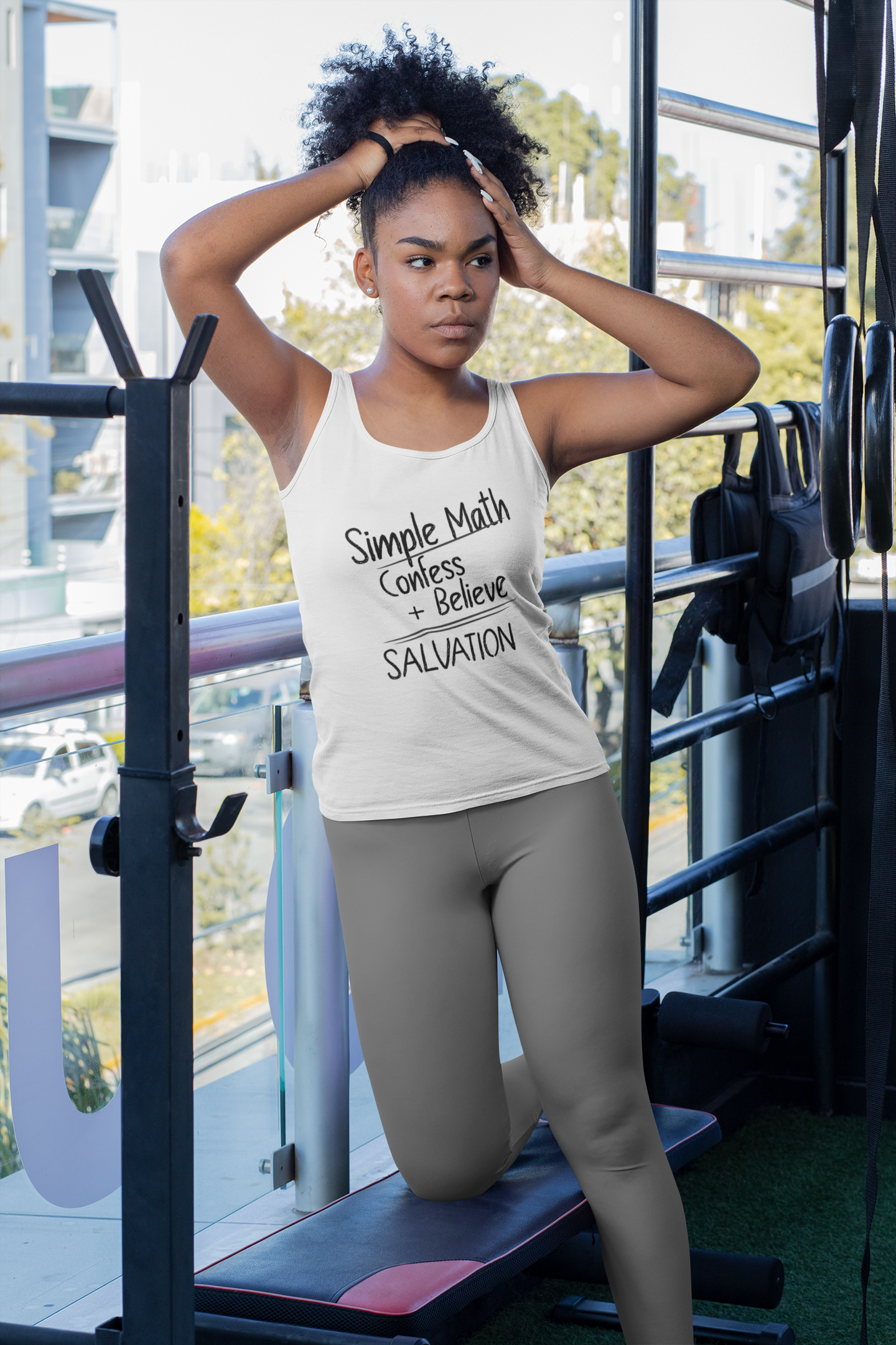 Simple Math Women’s Tank – Bold Faith (Black Chalk)