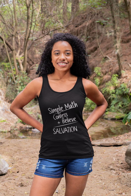 Simple Math Women’s Tank – Bold Faith (White Chalk)