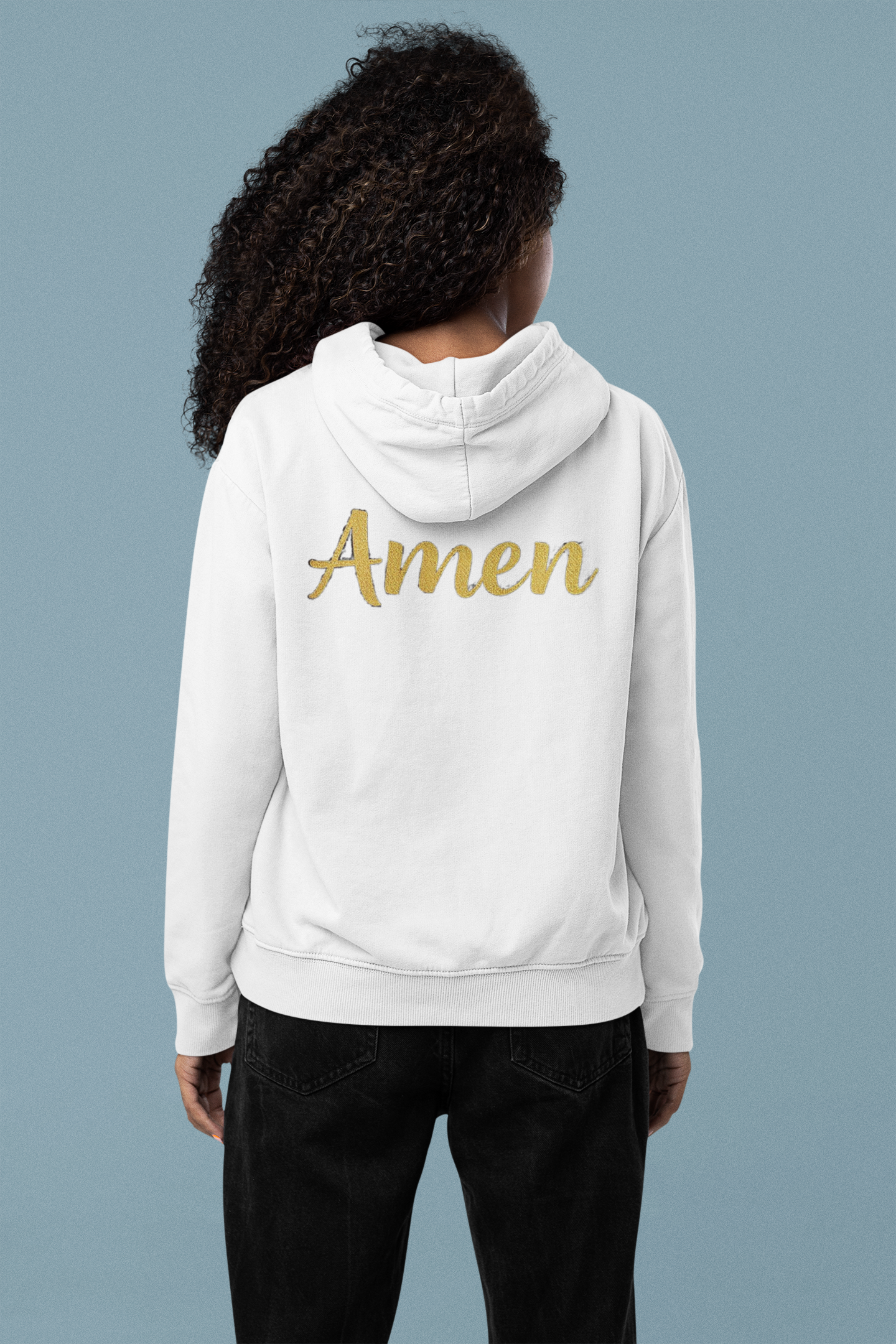 Amen in Motion – Women’s Zip-Up Hoodie (Black Logo)