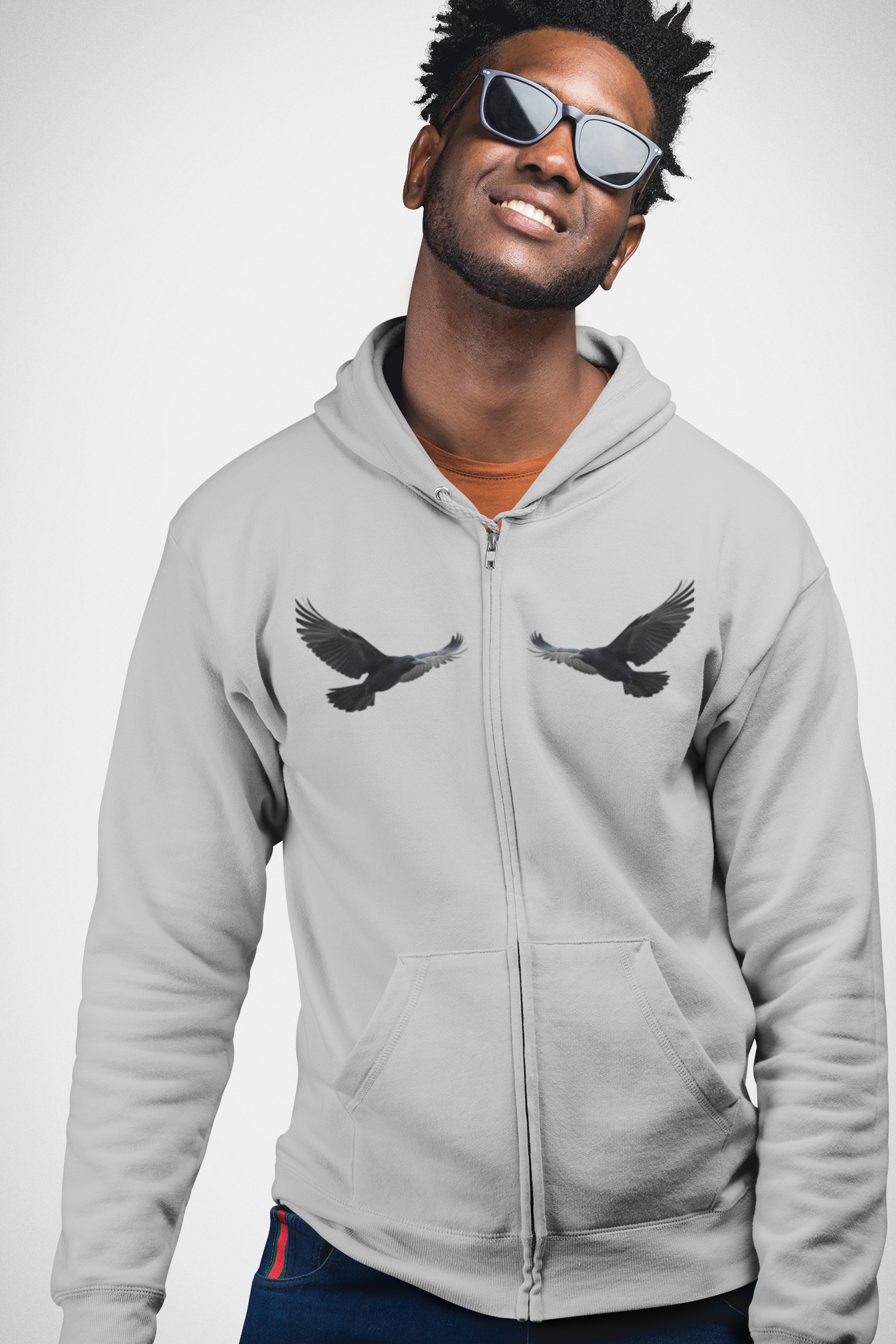 Faithful Watchers” – Cross & Crows Men’s Zip-Up Hoodie