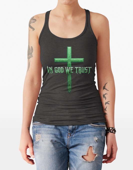In God We Trust | Women’s Racerback Tank – Faith in Motion