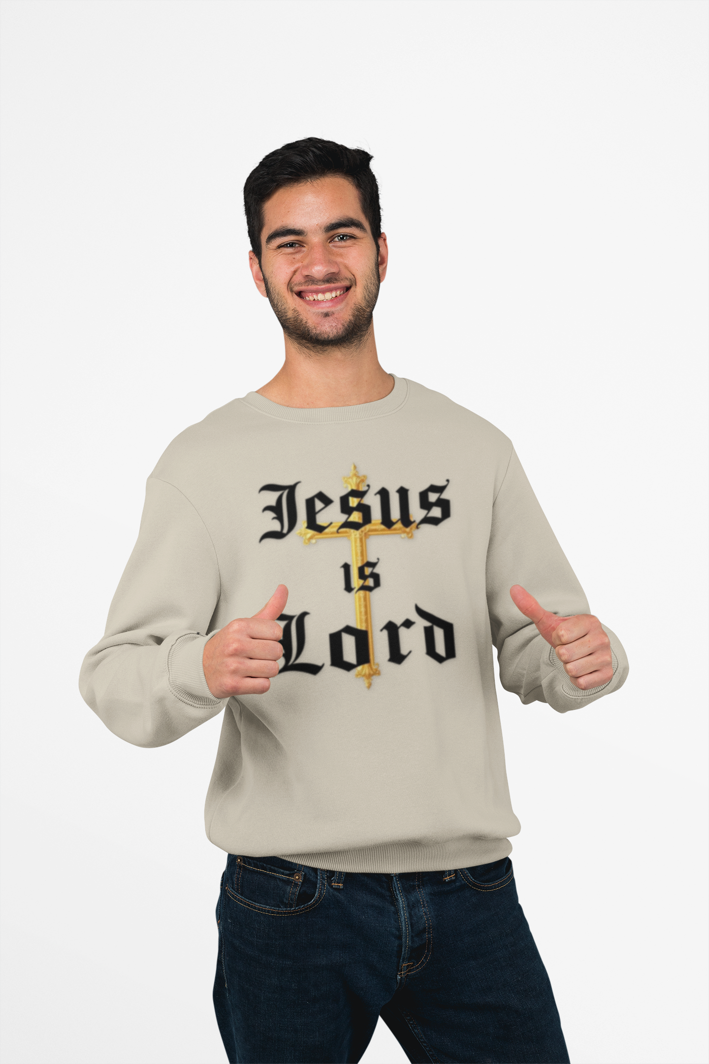 Men’s “Jesus is Lord” Christian Sweatshirt – Bold Faith Statement Pullover