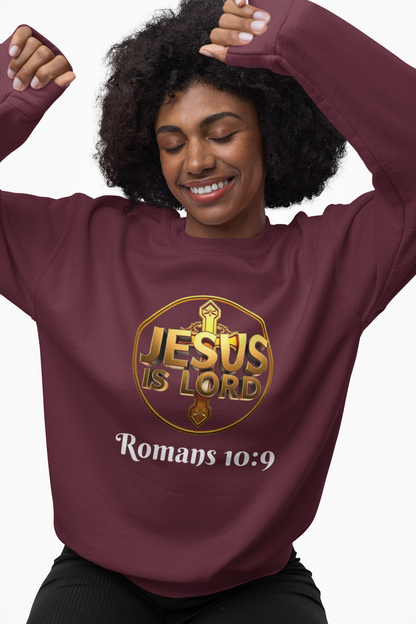 Bold Faith Women’s Sweatshirt – Proclaim Jesus Is Lord & He Is Risen (White Lettering)