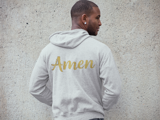 Amen Men’s Zip-Up Hoodie (Black Logo)