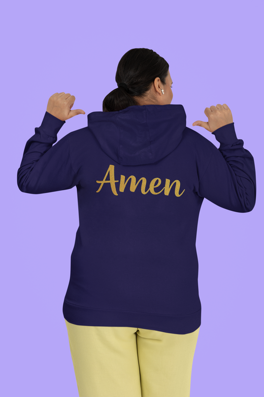 Amen Women’s Zip-Up Hoodie (White Logo)