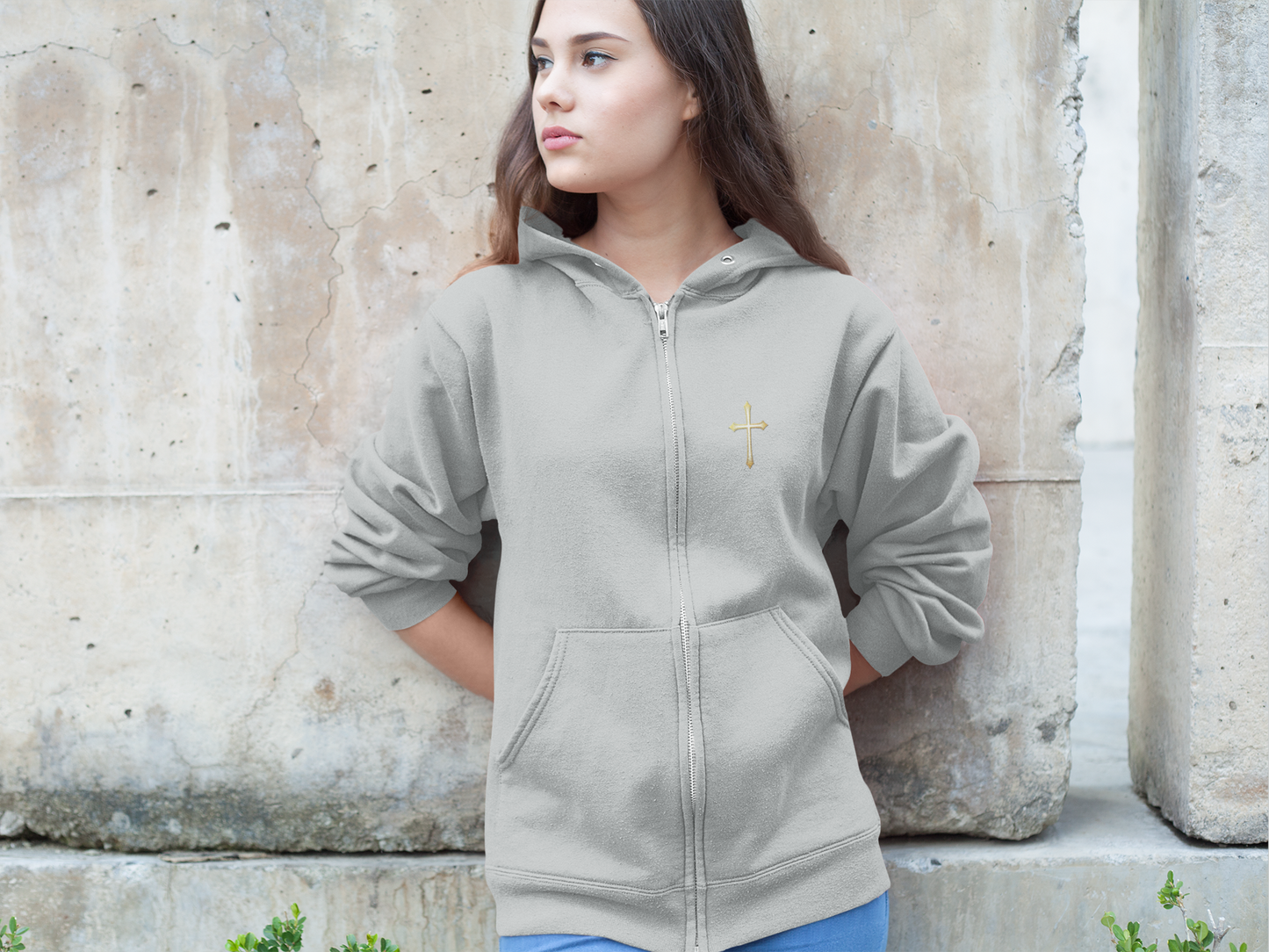 Amen Women’s Zip-Up Hoodie (Black Logo)