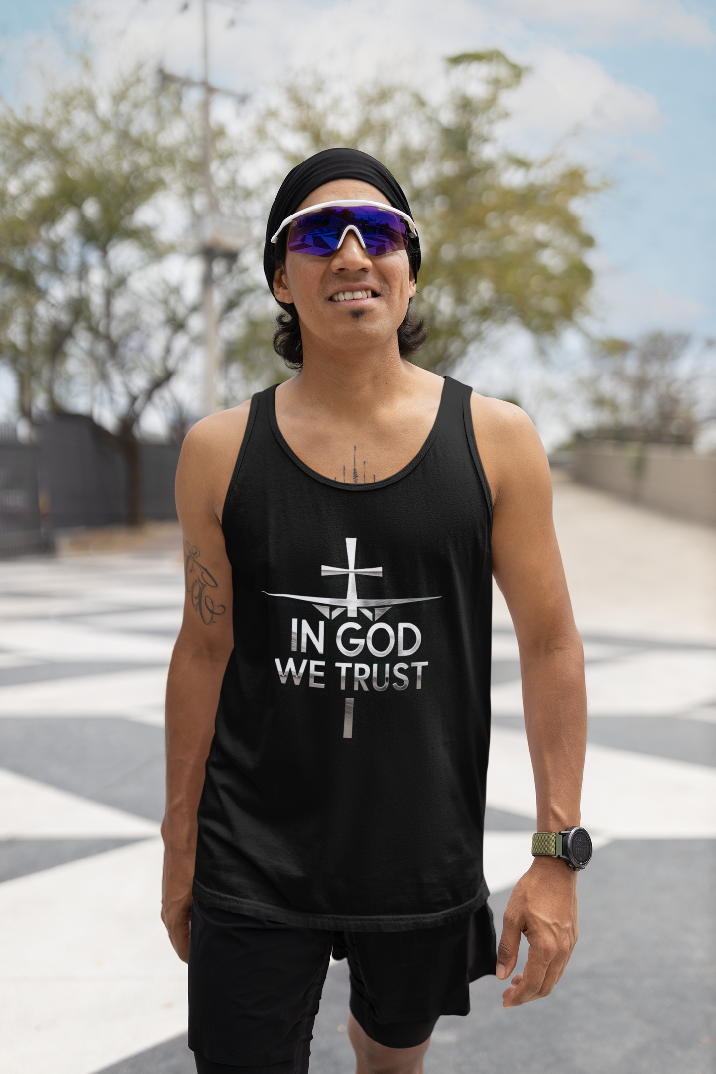 In God We Trust (silver) | Men’s Christian Tank Top