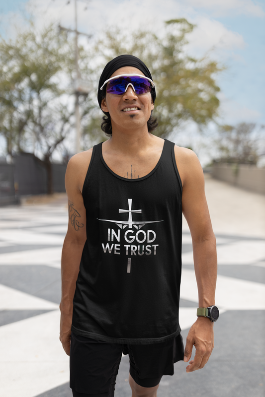 In God We Trust (silver) | Men’s Christian Tank Top