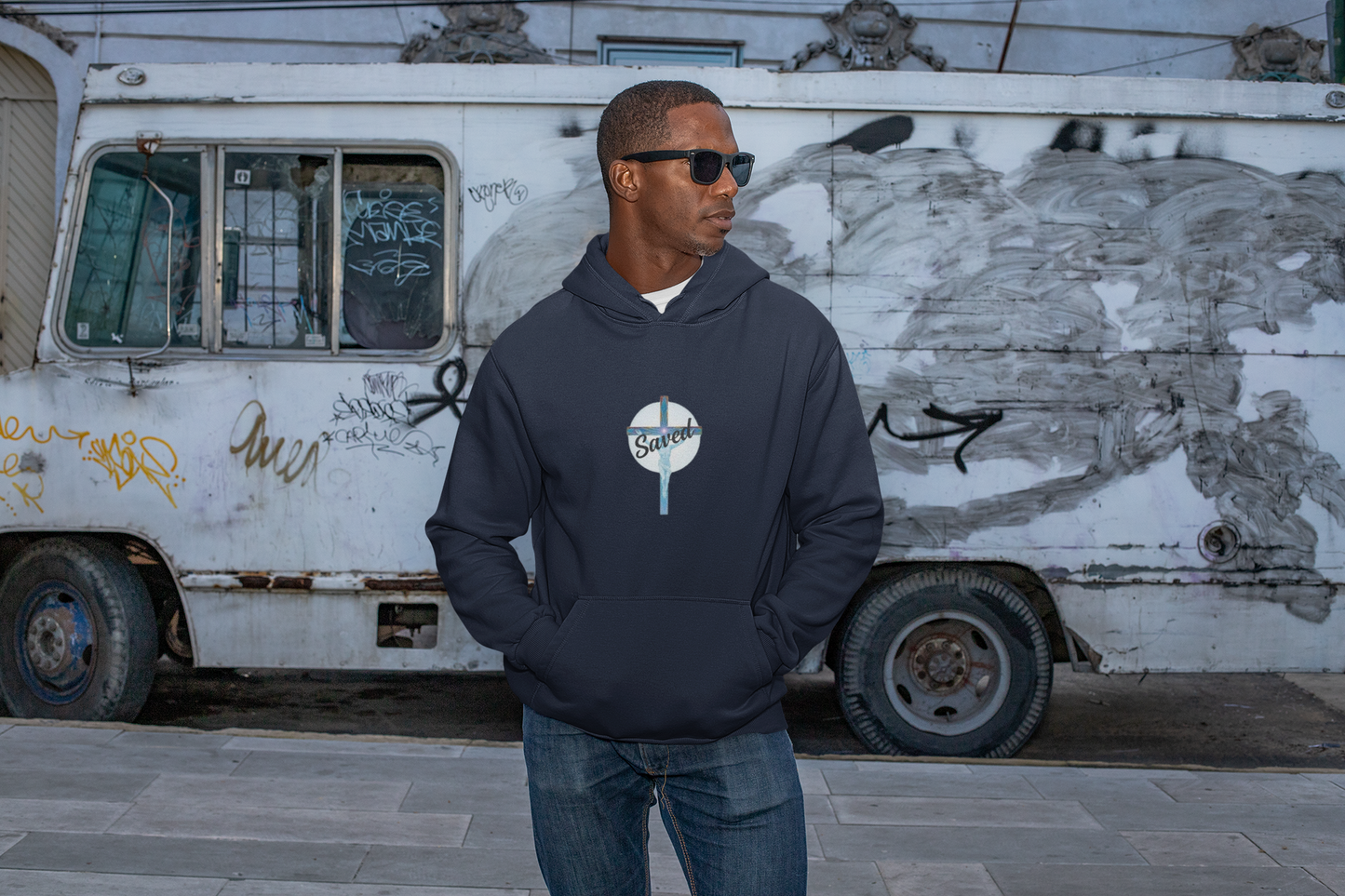Saved in Christ – Men’s Christian Hoodie