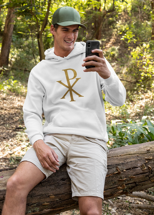 Chi Rho in Gold - Men’s Christian Hoodie