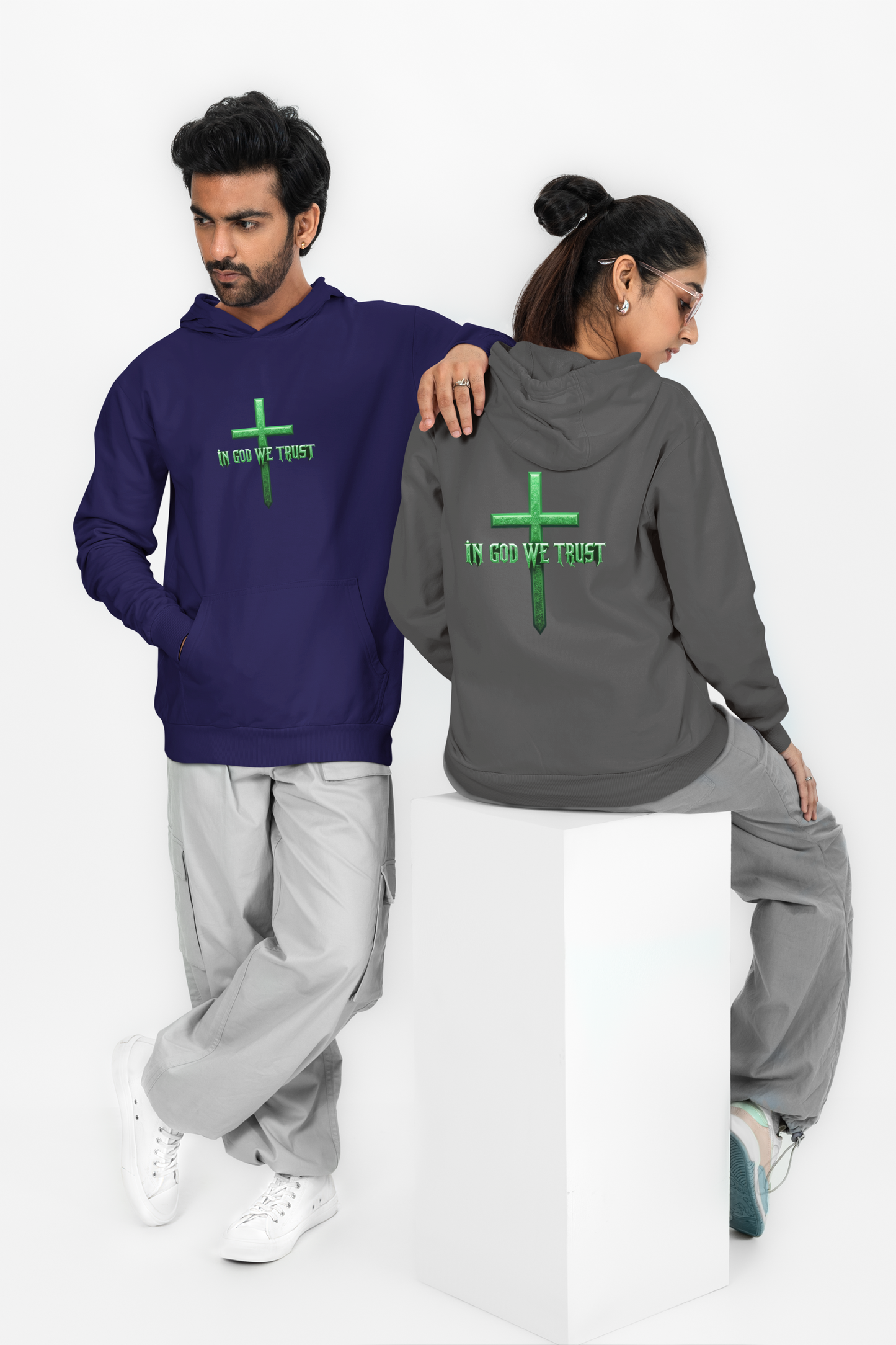 In God We Trust - Women's Christian Hoodie (Green Design)