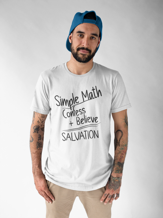 Simple Math of Salvation - Men’s Christian T-Shirt (Black Chalk)
