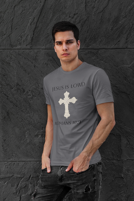 Jesus Is Lord – Men’s  Christian Tee (Dark Lettering)