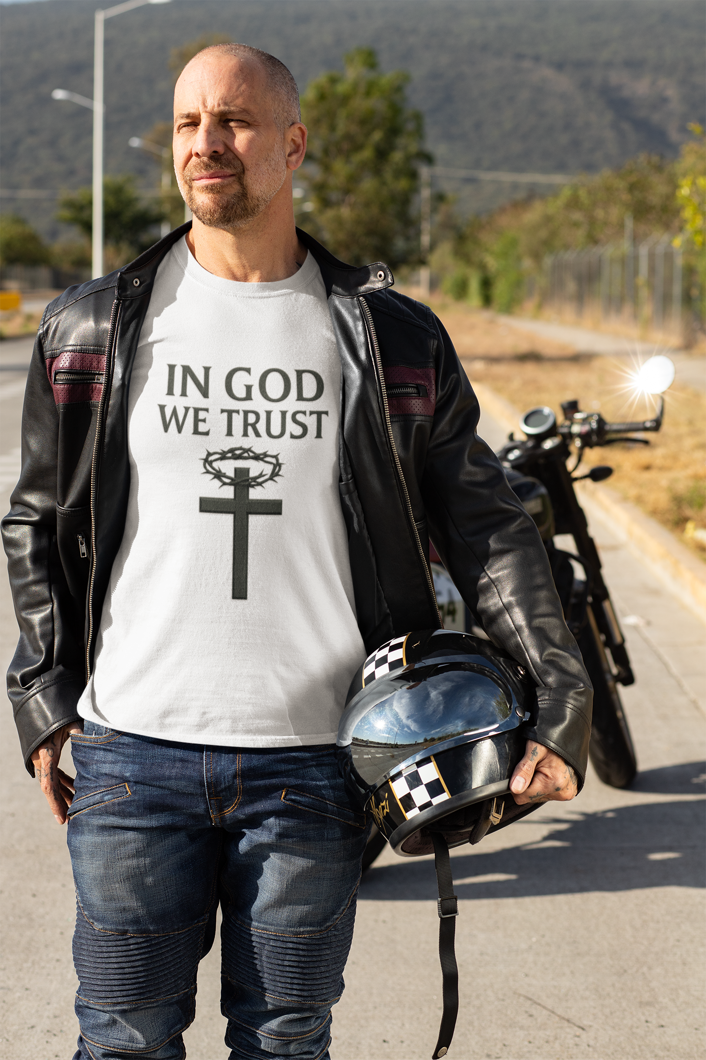 In God We Trust (Crown of Thorns) – Men’s Christian Tee