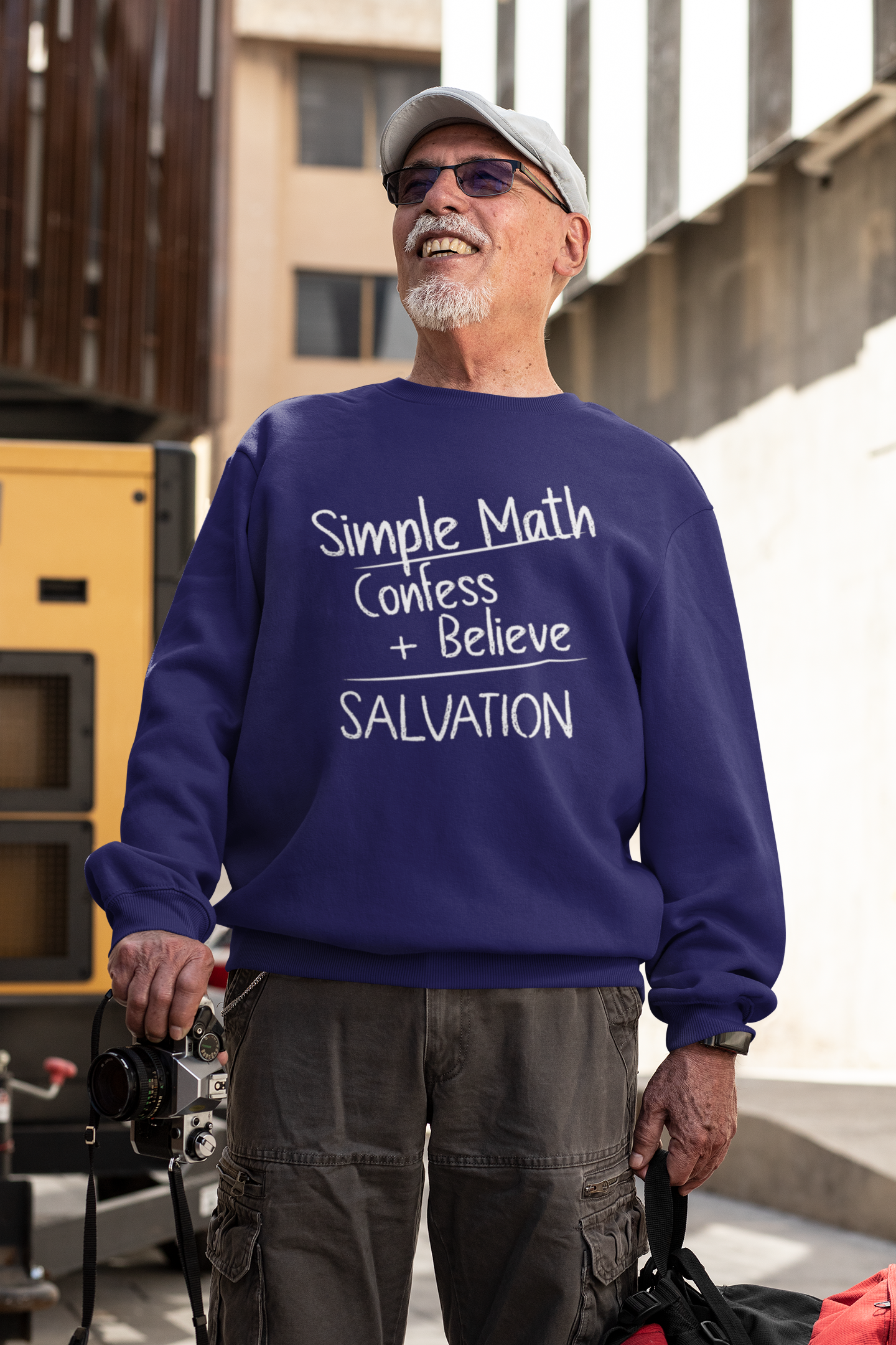 Simple Math - Men’s Christian Sweatshirt (White Chalk)
