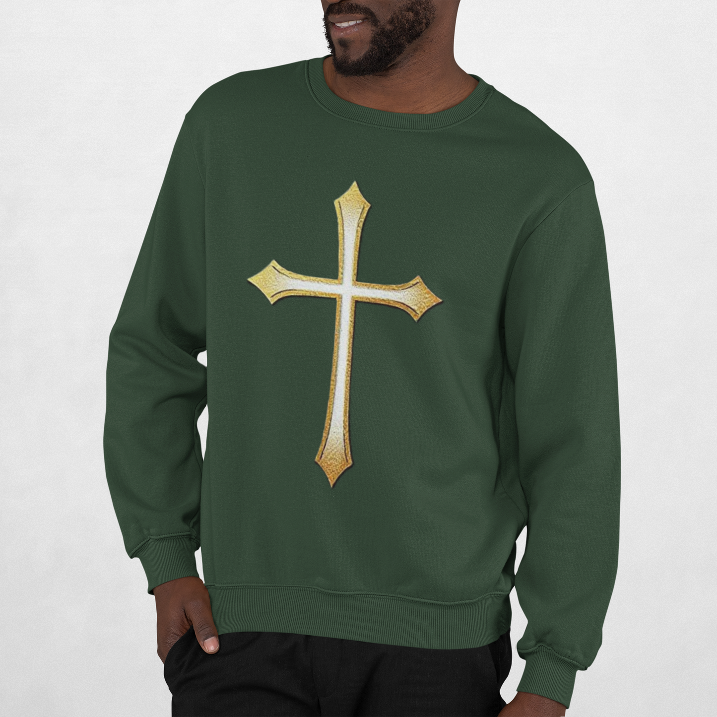 Gold Cross Men's Christian Sweatshirt