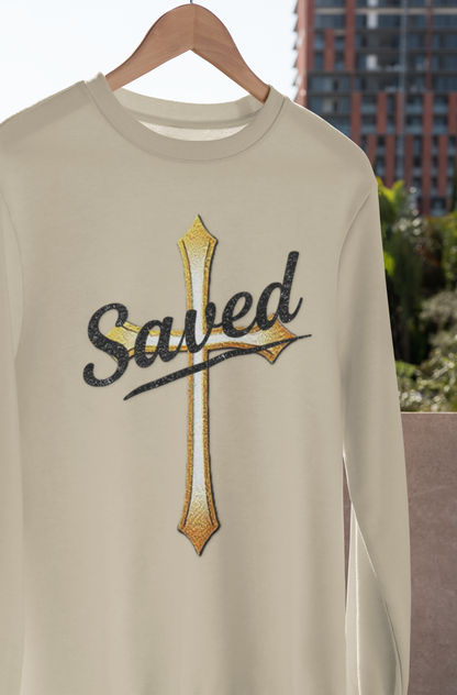 Saved - Men's Christian Sweatshirt with Cross