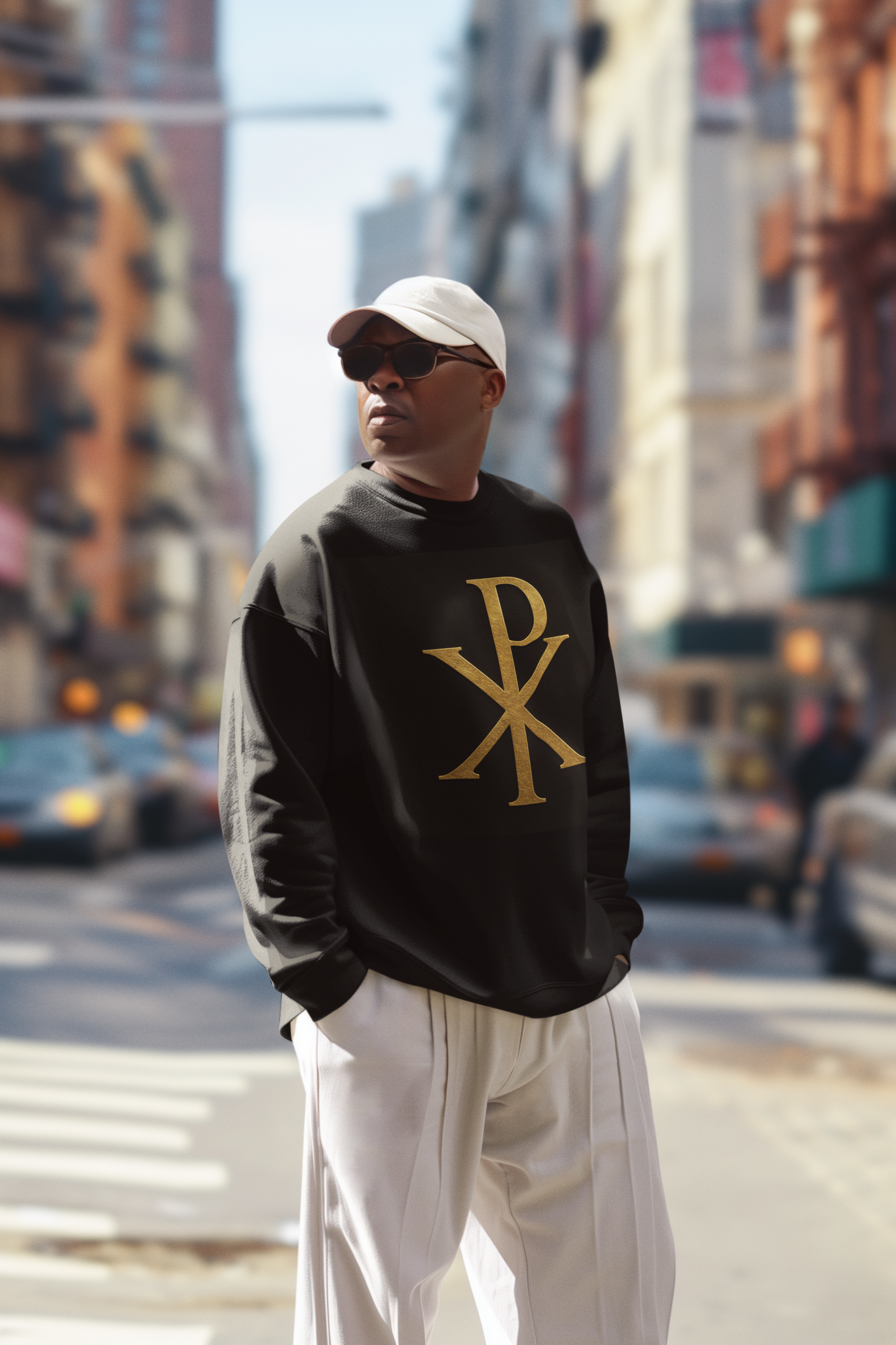 Chi Rho (Gold) - Men's Christian Sweatshirt