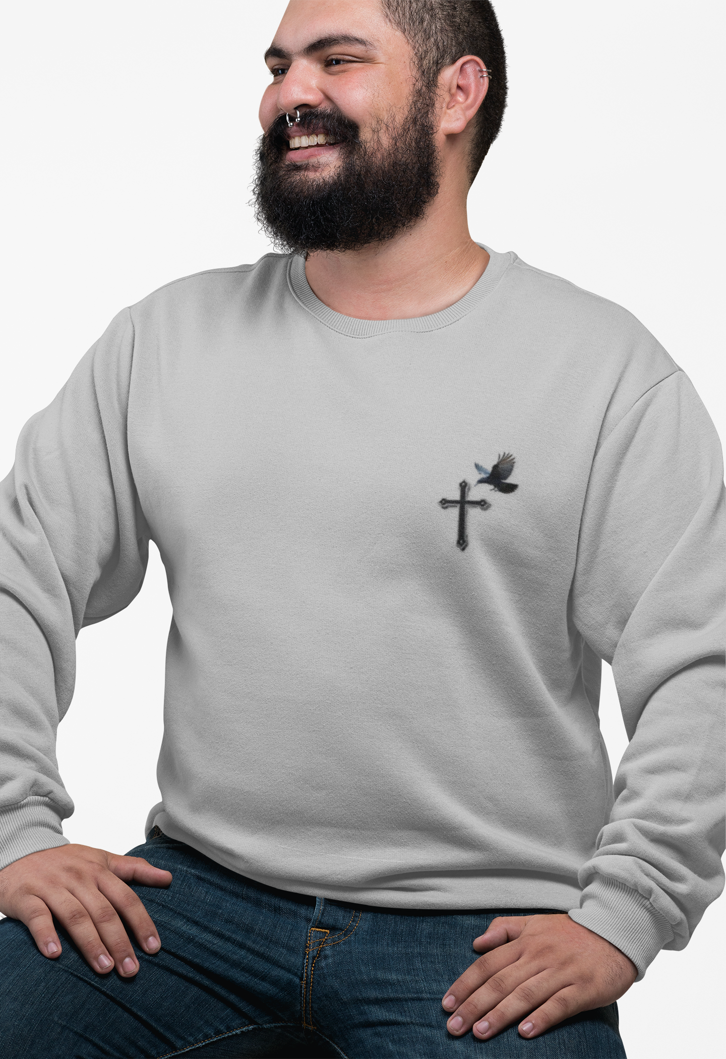 God’s Grace: Cross & Ravens Men's Sweatshirt