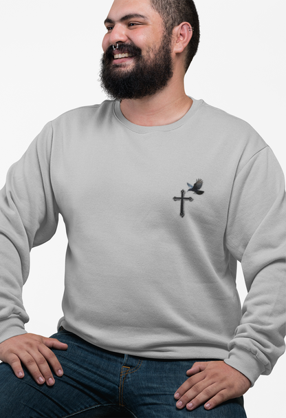 God’s Grace: Cross & Ravens Men's Sweatshirt