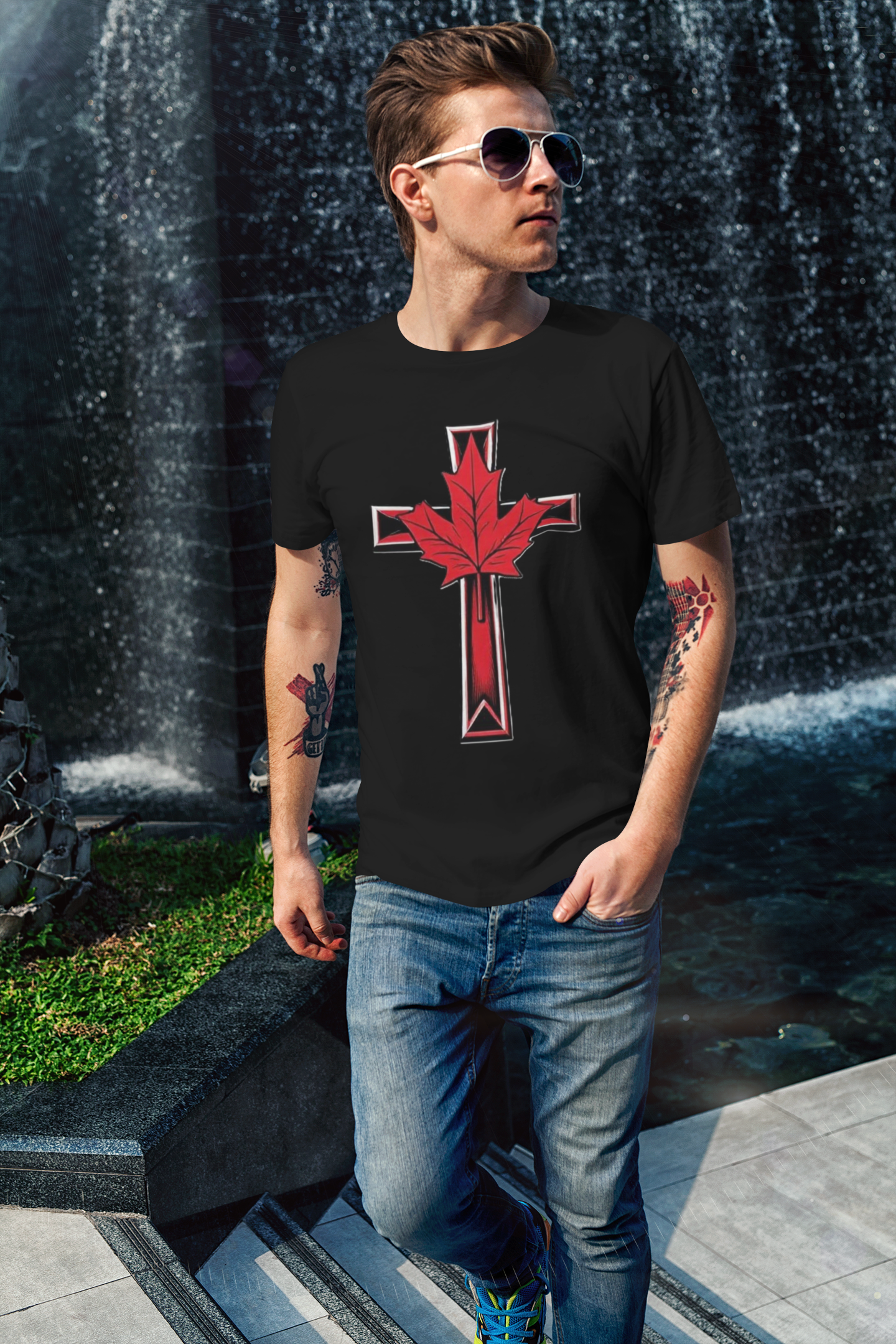 Faith and Flag - Men's Christian T-Shirt