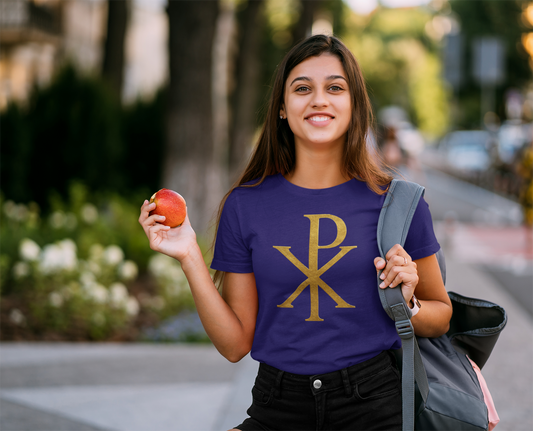 Chi Rho (Gold) - Women's Christian T-Shirt
