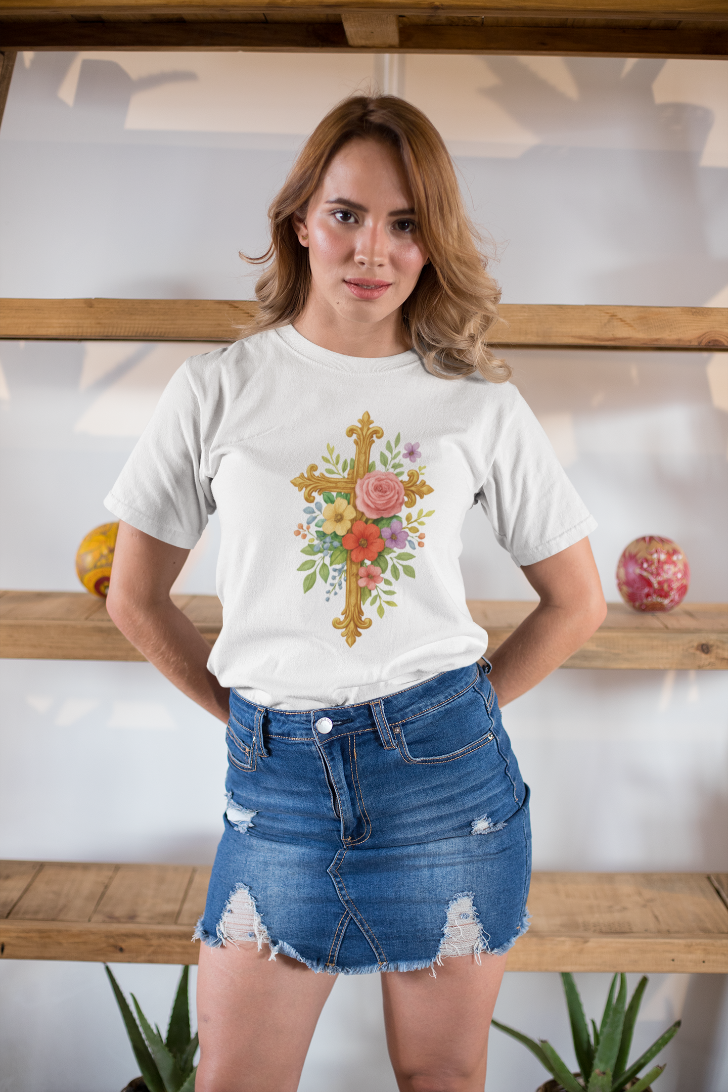Floral Cross Tee - Women's Christian Apparel
