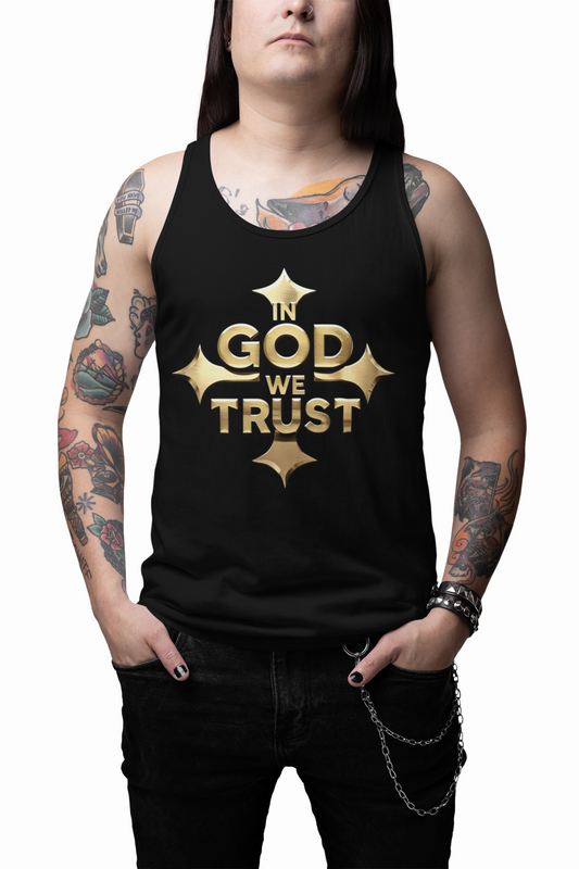 In God We Trust (Gold) – Men’s Christian Tank Top