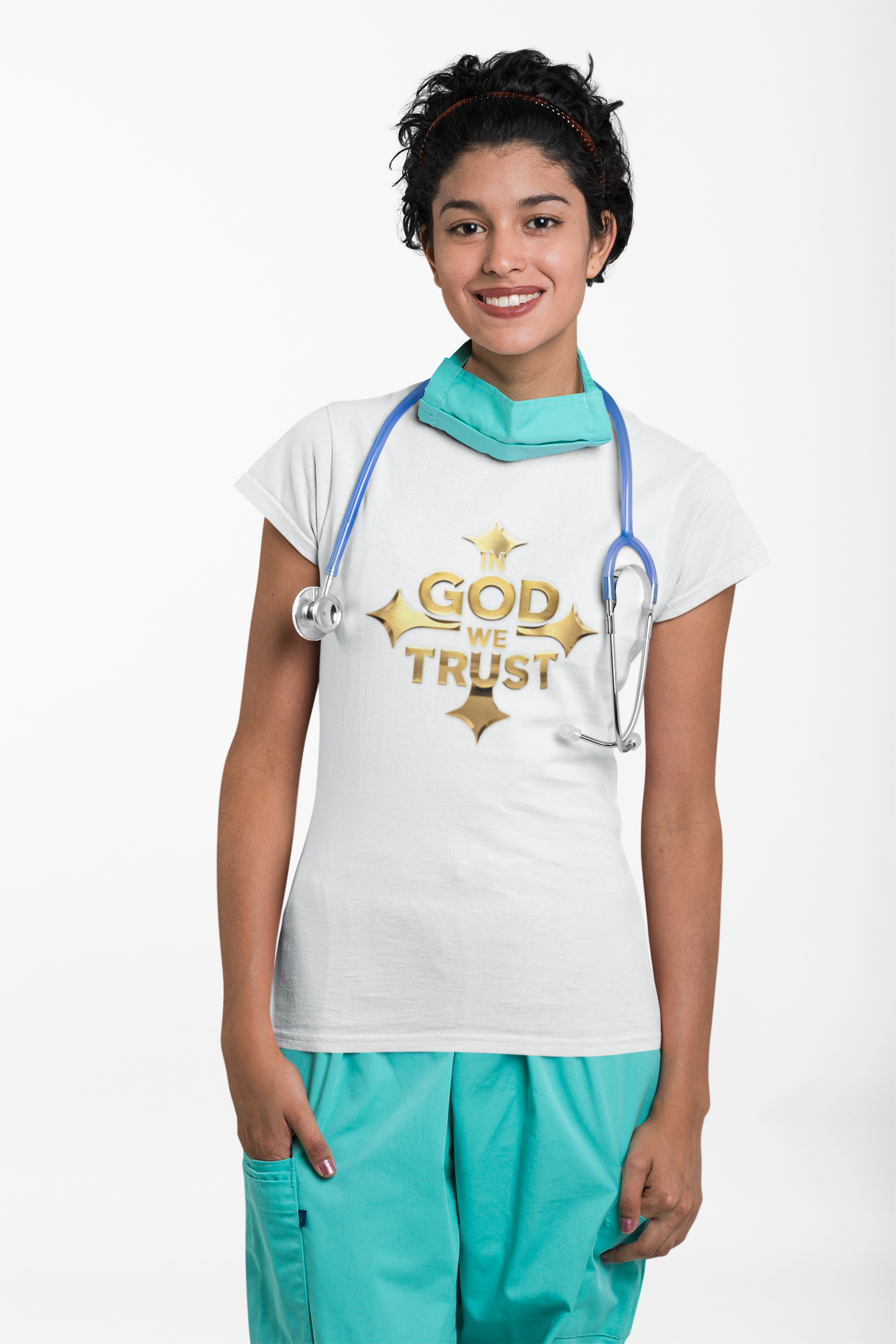 In God We Trust (Gold)- Woman's Christian T-Shirt