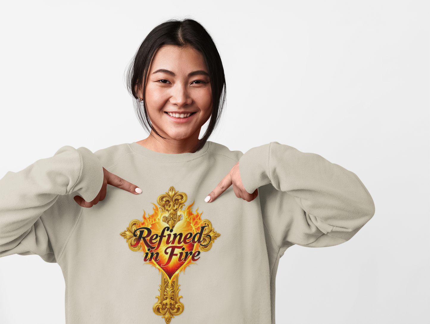 Refined in Fire - Women's Ornate Christian Sweatshirt