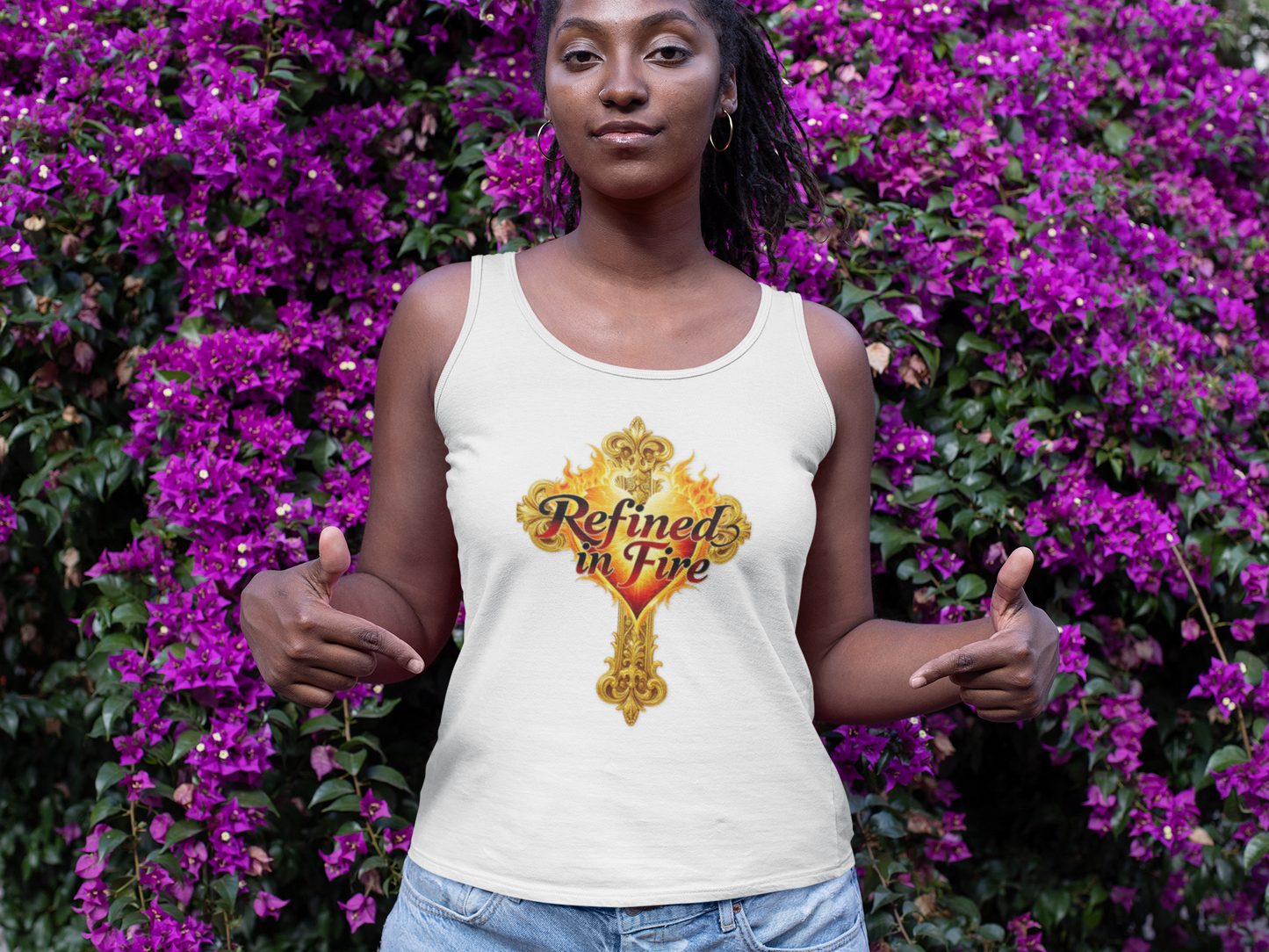 Refined in Fire - Women's Ornate Christian Tank Top