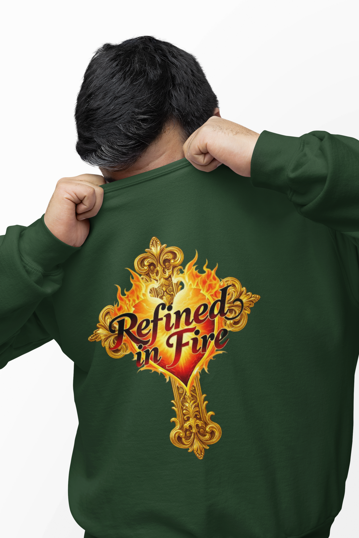 Refined in Fire - Men's Ornate Christian Sweatshirt