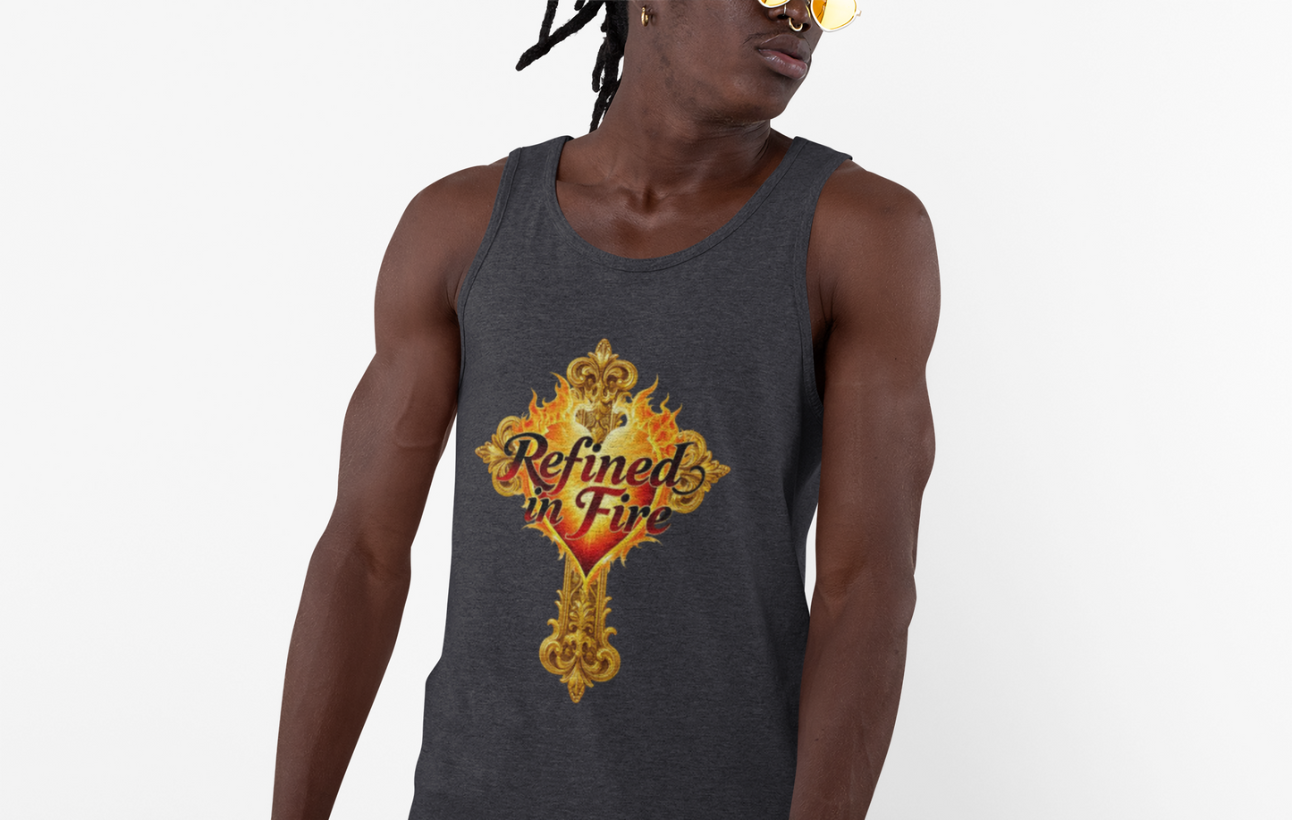 Refined in Fire - Men's Ornate Christian Tank Top